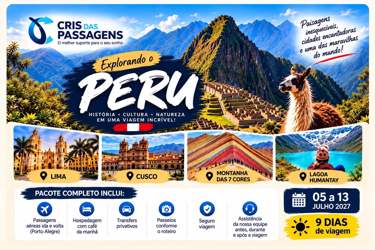 Peru - Incrível - Lima e Cusco- Julho 2027